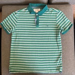 Medium, Green stripped polo. Original Penguin